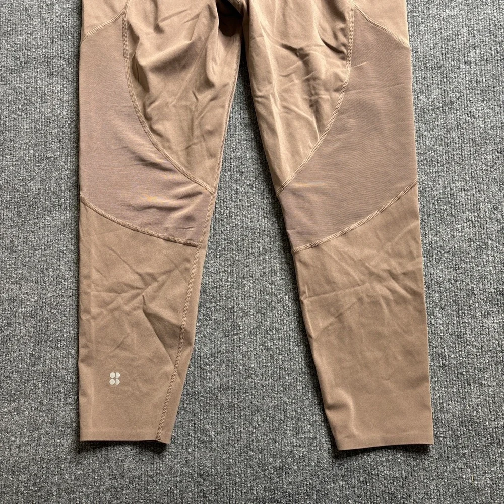 Sweaty Betty Aerial Power Leggings Women's Size 12 High Waist 7/8‎ Length Brown